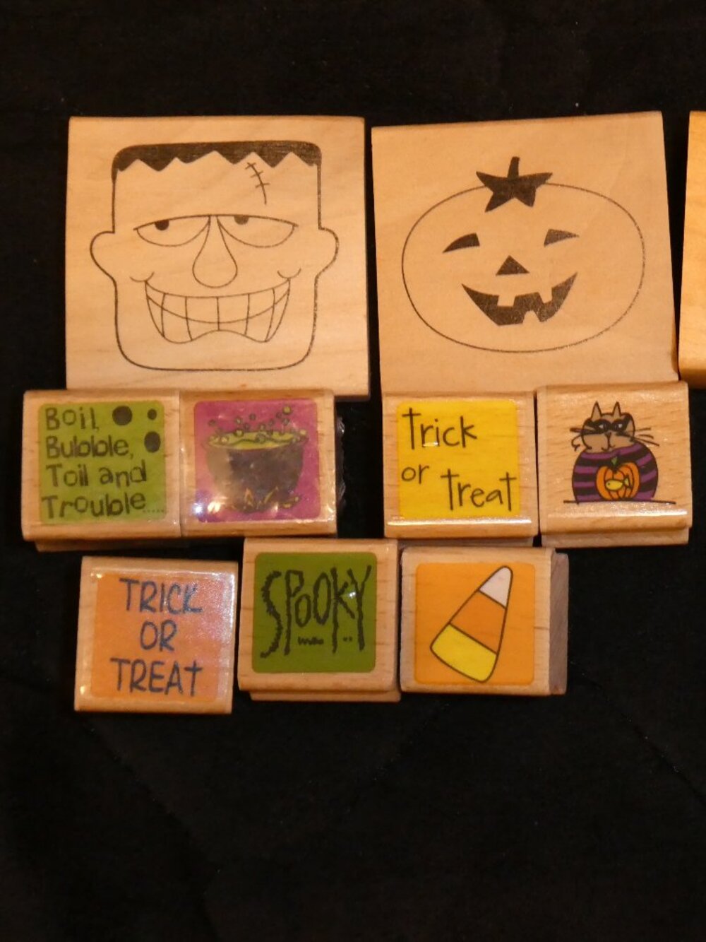 14 Assorted Halloween Themed Wood Block Stamps